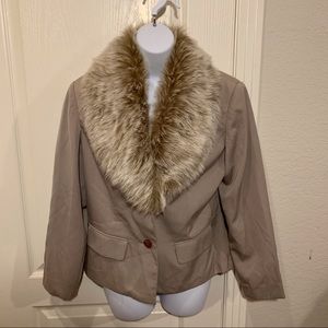 Faux fur suit jacket